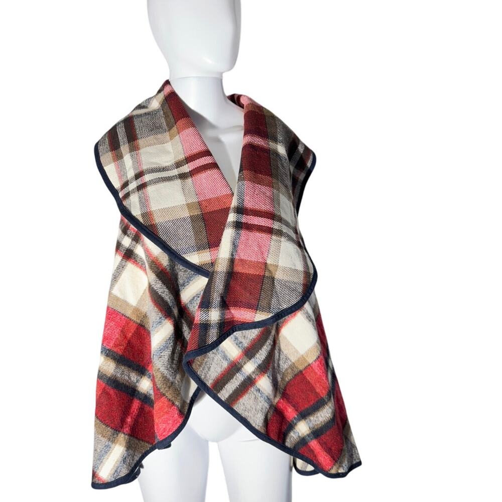 Altar’d State Plaid Sleeveless Wrap Vest with Hood – Size Small